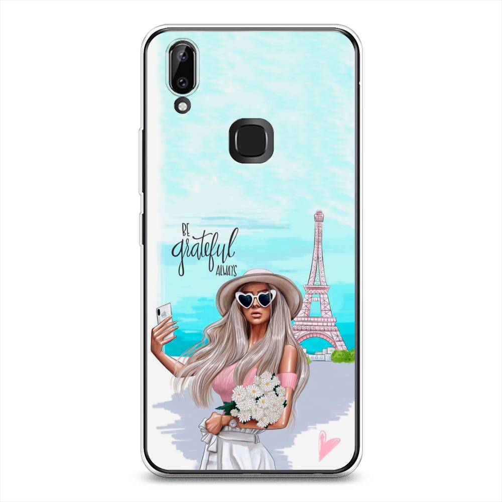 

Чехол для Vivo Y85/V9 "Селфи Париж", Голубой;бежевый, 260350-6