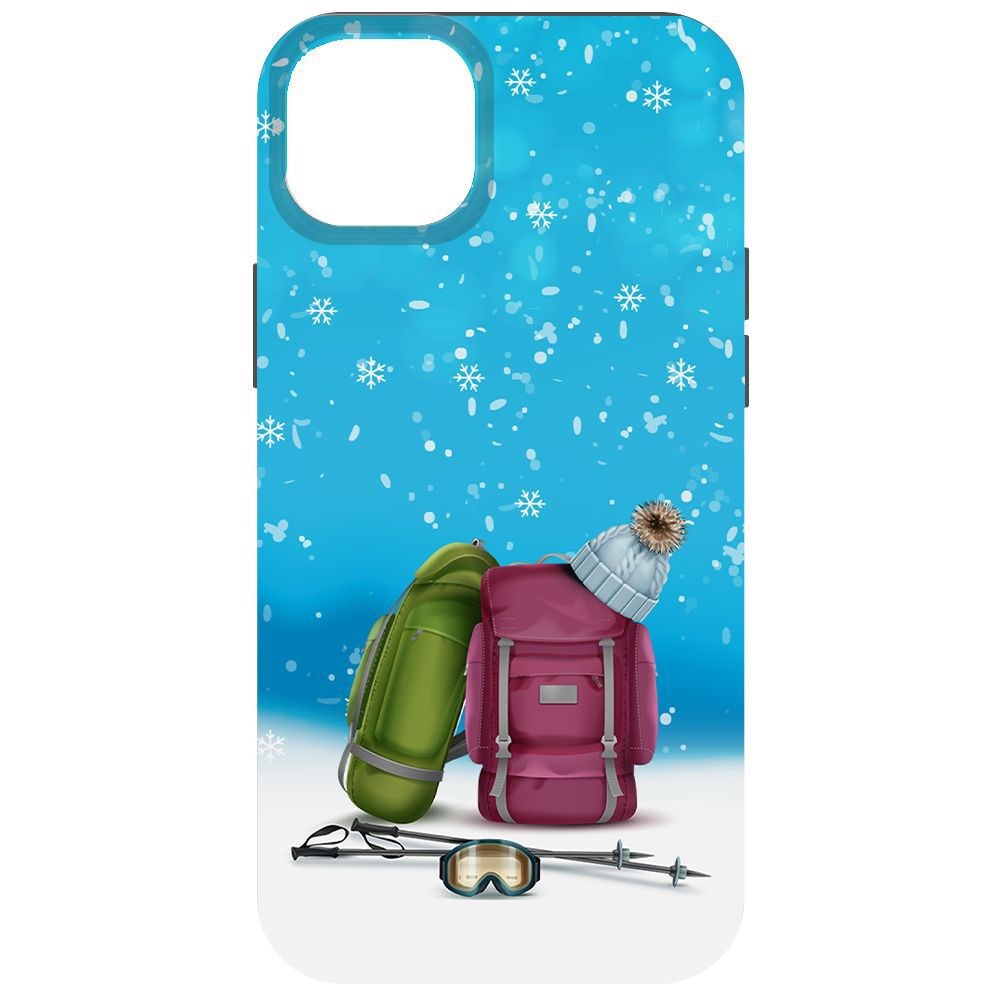 фото Чехол-накладка krutoff софт кейс зимний отпуск для iphone 14 plus черный