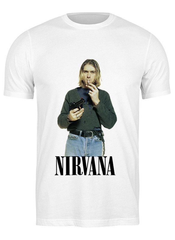 

Футболка мужская Printio Nirvana kurt cobain белая M, Белый, Nirvana kurt cobain