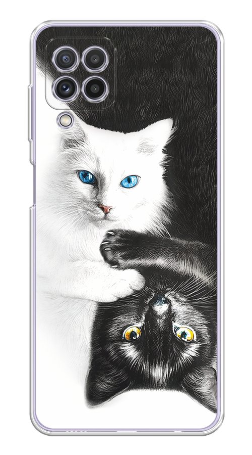 

Чехол на Samsung Galaxy A22/M22/M32 "Коты Инь-Янь", Черный;белый;голубой, 2103150-1