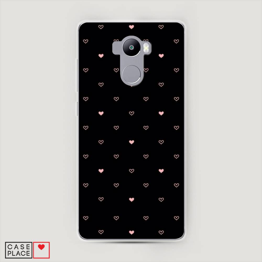 

Пластиковый чехол "Черный фон и сердечки" на Xiaomi Redmi 4