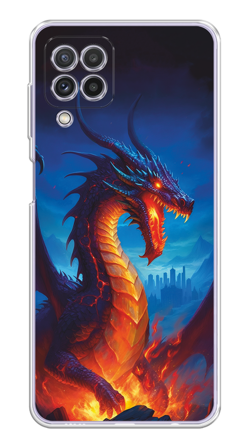 

Чехол на Samsung Galaxy A22/M22/M32 "Дракон над лавой", Оранжевый;коричневый;синий, 2103150-1