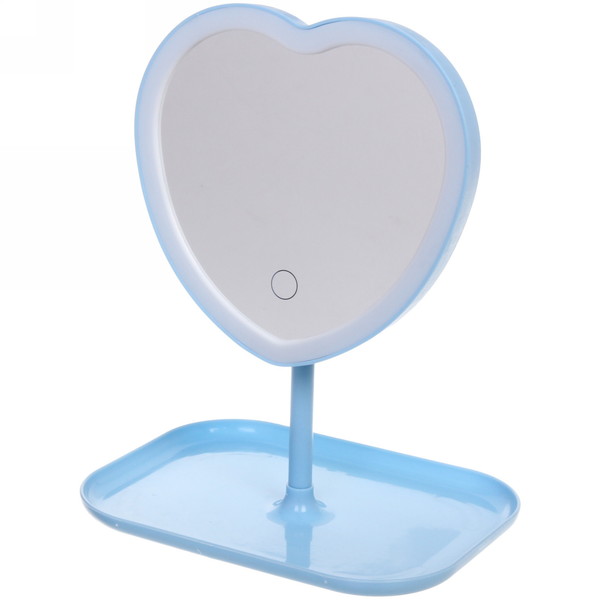 Настольное зеркало UltraMarine Mary Touch-Heart 354-047 с подсветкой голубой USB