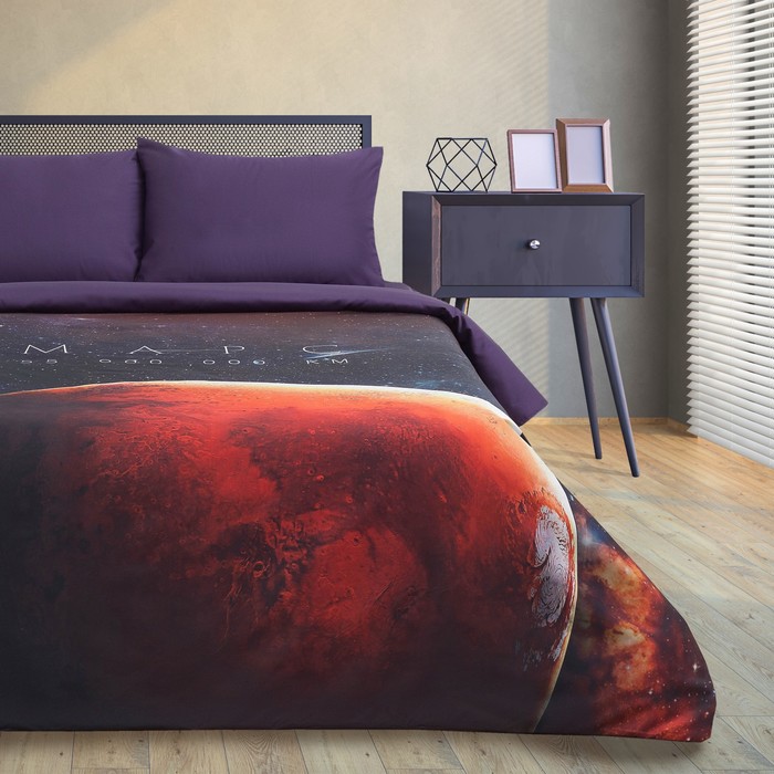 

Постельное бельё "Этель" 1.5 сп Red planet 143x215см, 160x240 см, 50x70 см - 2 шт, Этель "Космос"