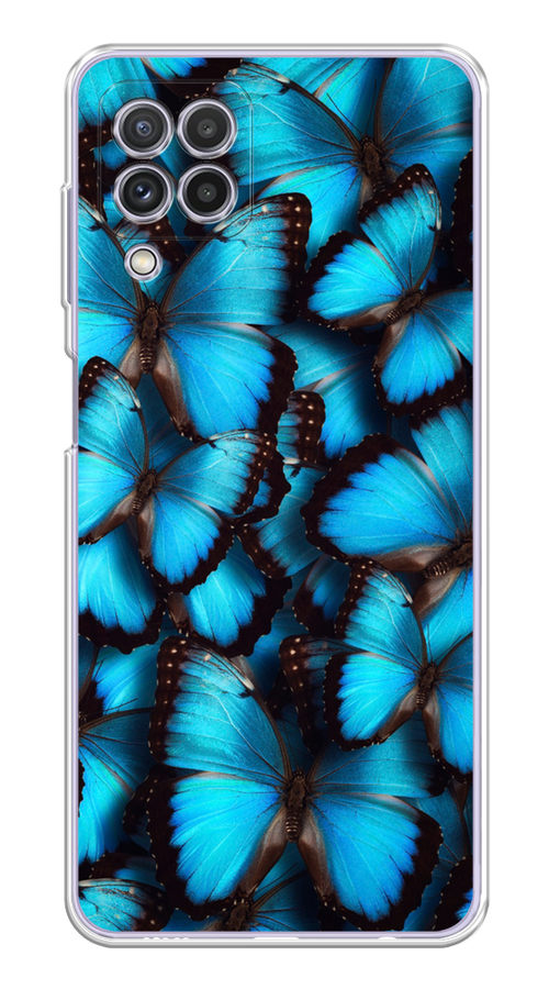 

Чехол на Samsung Galaxy A22/M22/M32 "Тропическая бабочка 2", Голубой;черный, 2103150-1