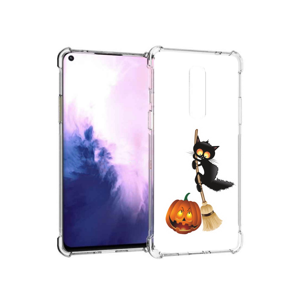 

Чехол MyPads Tocco для OnePlus 8 хэлуинский котик (PT147214.134.667), Прозрачный, Tocco