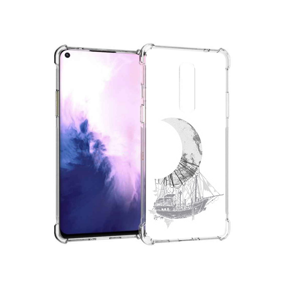 

Чехол MyPads Tocco для OnePlus 8 черно белый корабль полумесяц (PT147214.134.684), Прозрачный, Tocco