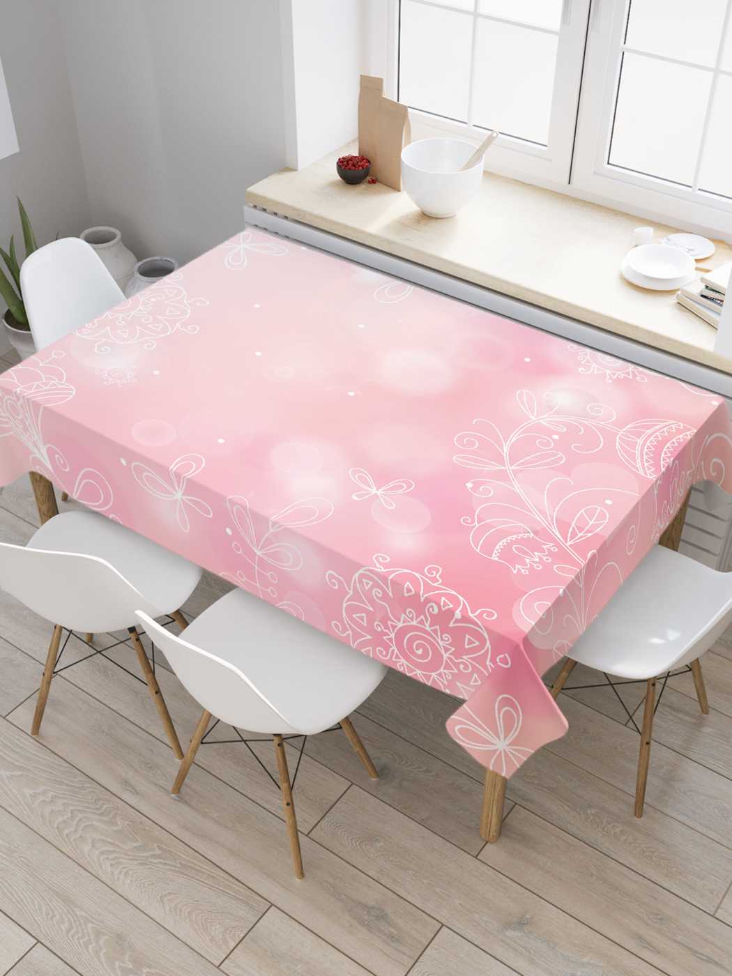 

Скатерть прямоугольная JoyArty "Контур цветения дудл" из сатена, 120x145 см, Розовый, Контур цветения дудл