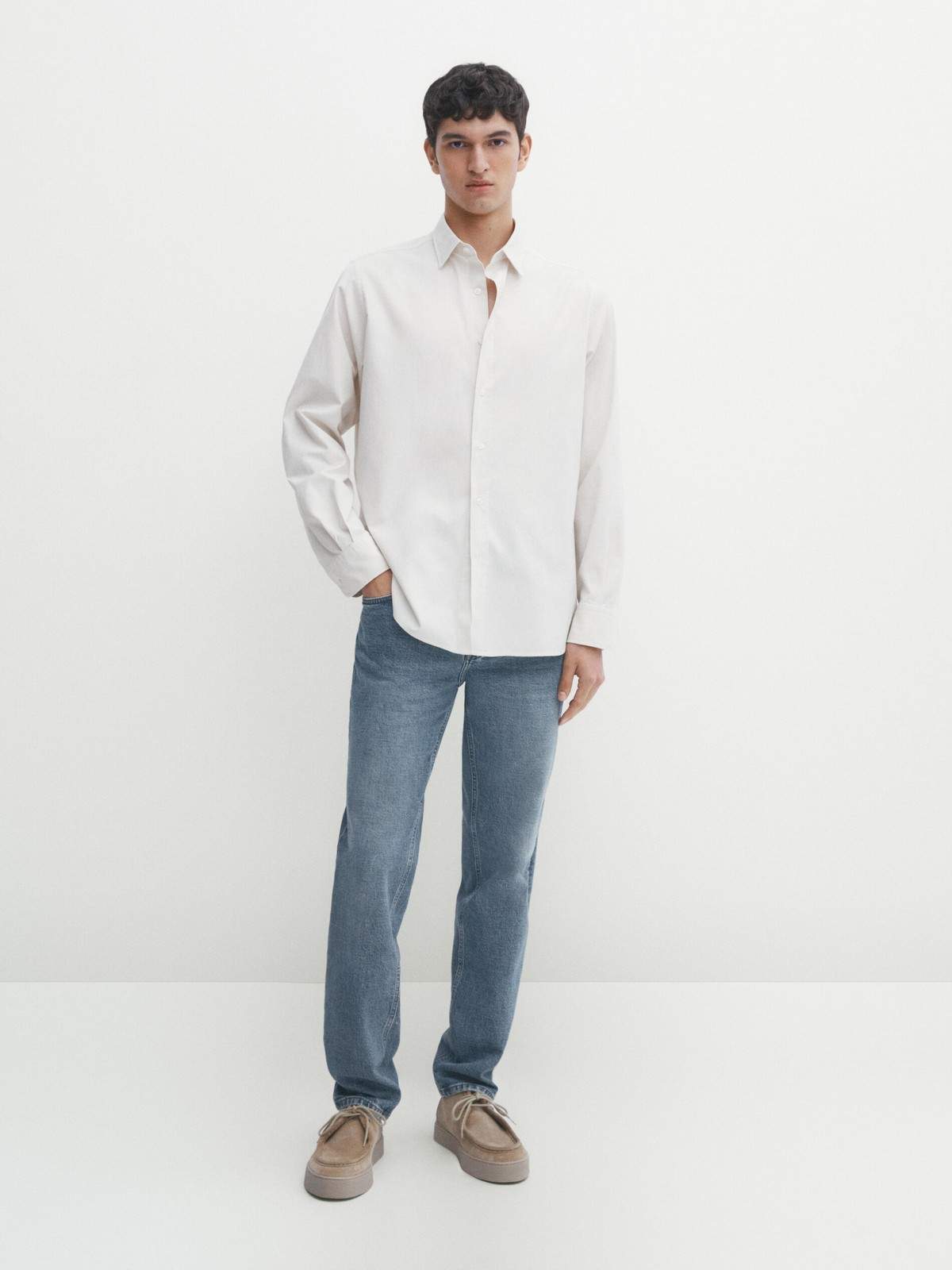 

Рубашка мужская Massimo Dutti 0111/370-I2024 бежевая XL, Бежевый, 0111/370-I2024