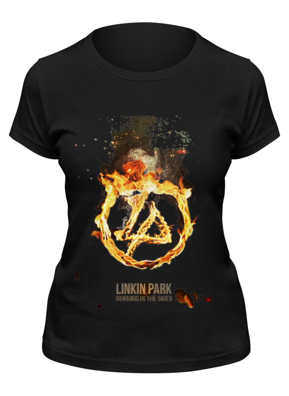 

Футболка женская Printio Linkin park - burning in the skies черная M, Черный, Linkin park - burning in the skies