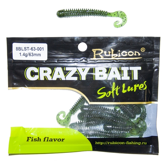 

Силиконовая приманка RUBICON Crazy Bait BLST 1.4g, 63mm, цвет 001 (10 шт), Зеленый, Crazy Bait BLST