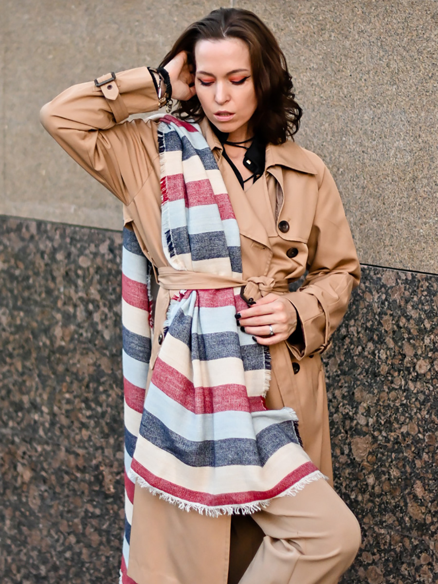 Палантин женский Venera 4502472 разноцветный, 65х195 см