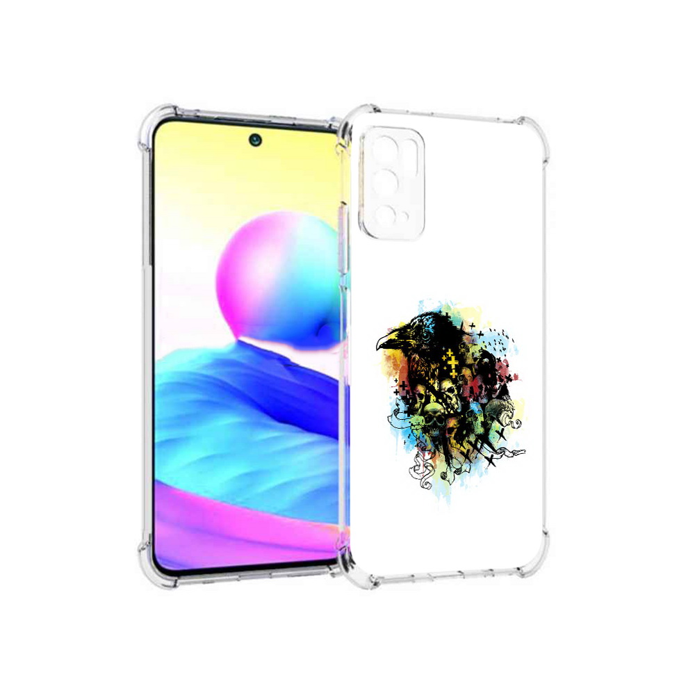 

Чехол MyPads Tocco для Xiaomi Poco M3 Pro ворон и черепа, Прозрачный, Tocco