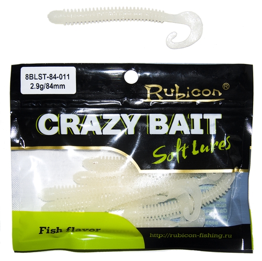 

Силиконовая приманка RUBICON Crazy Bait BLST 2.9g, 84mm, цвет 011 (8 шт), Белый, Crazy Bait BLST