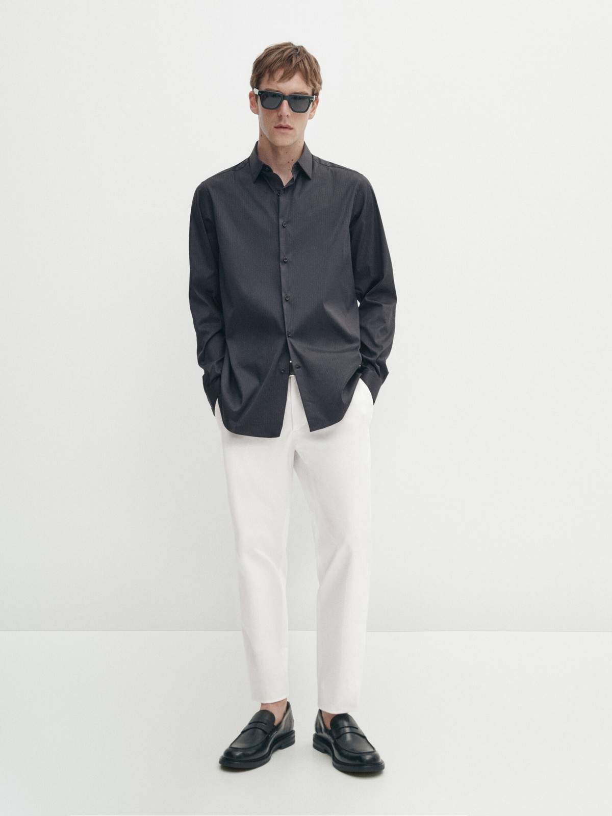 

Рубашка мужская Massimo Dutti 0112/664-I2024 синяя XXL, Синий, 0112/664-I2024