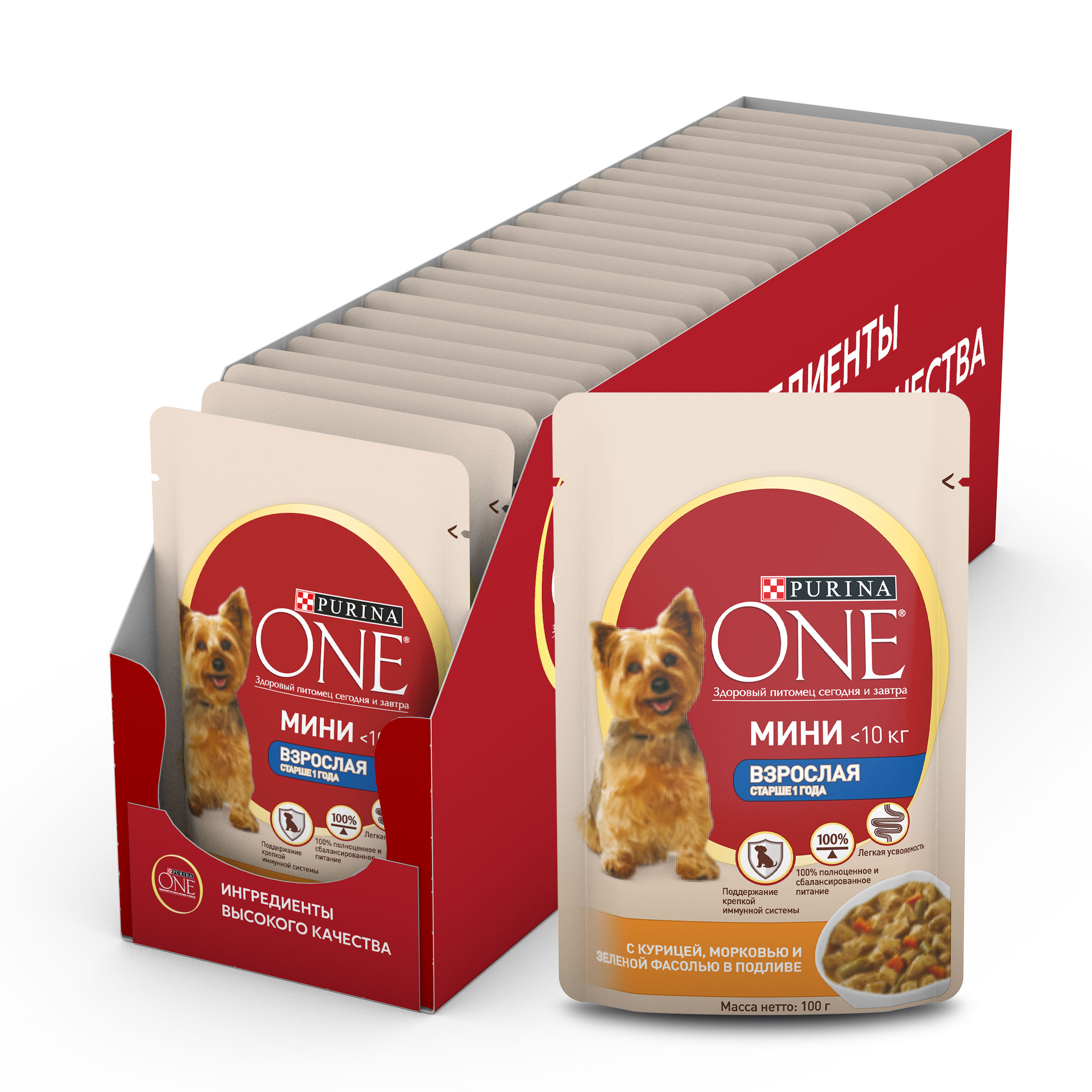 

Влажный корм для собак Purina One, говядина, картофель, горох, 26шт по 85г