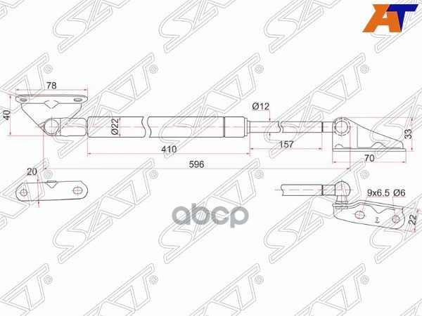 

SAT ST-68960-44010 Амортизатор задней двери TOYOTA IPSUM 96-01 LH 1шт