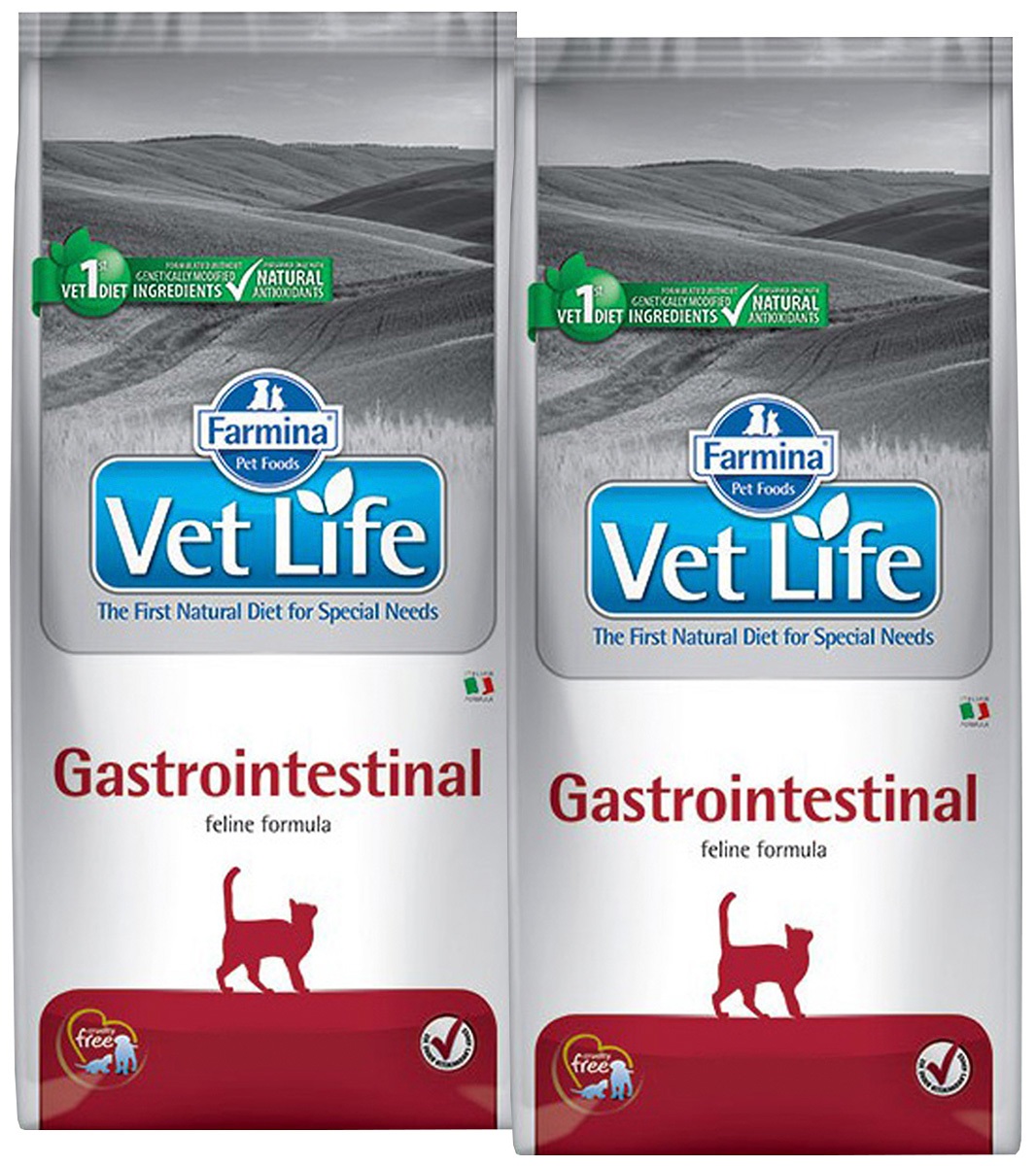 фото Сухой корм для кошек farmina vet life feline gastrointestinal, 2 шт по 0,4 кг