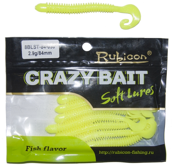 

Силиконовая приманка RUBICON Crazy Bait BLST 2.9g, 84mm, цвет 038 (8 шт), Желтый, Crazy Bait BLST