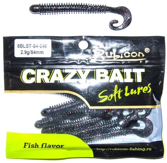 

Силиконовая приманка RUBICON Crazy Bait BLST 2.9g, 84mm, цвет 046 (8 шт), Черный, Crazy Bait BLST