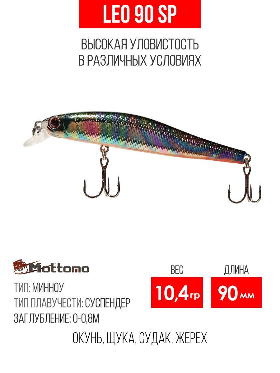 

Воблер Mottomo Leo 90SP 10,4g Silver Fuel, Разноцветный, Leo