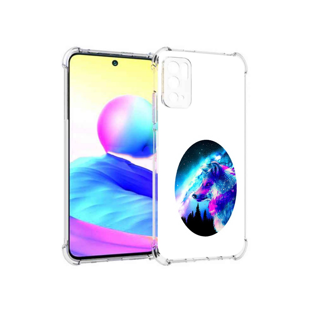 

Чехол MyPads Tocco для Xiaomi Poco M3 Pro голубой волк, Прозрачный, Tocco
