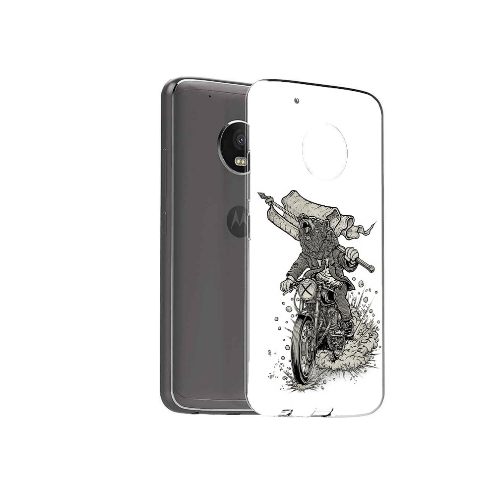 Чехол MyPads Tocco для Motorola Moto G5 Plus медведь на мотоцикле (PT67401.338.467)