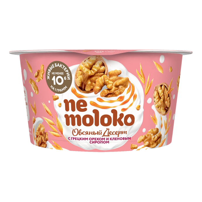Десерт овсяный Nemoloko грецкий орех-кленовый сироп 5% 130 г