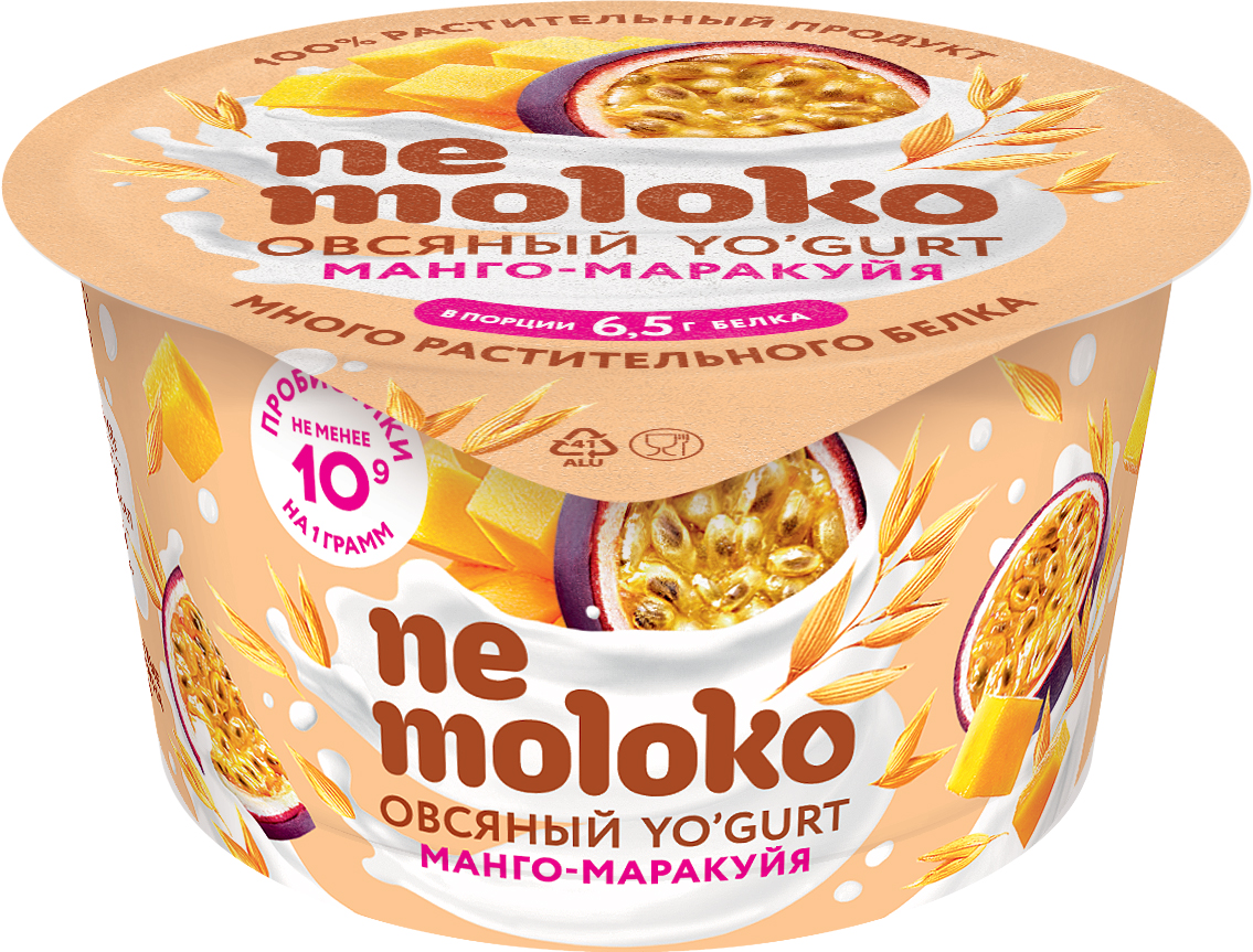 Напиток овсяный Nemoloko Манго-маракуйя с пробиотиками, витаминами  5% 130 г