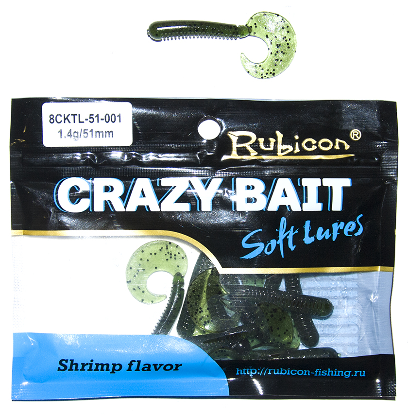 

Силиконовая приманка RUBICON Crazy Bait CKTL 1.4g, 51mm, цвет 001 (10 шт), Зеленый, Crazy Bait CKTL