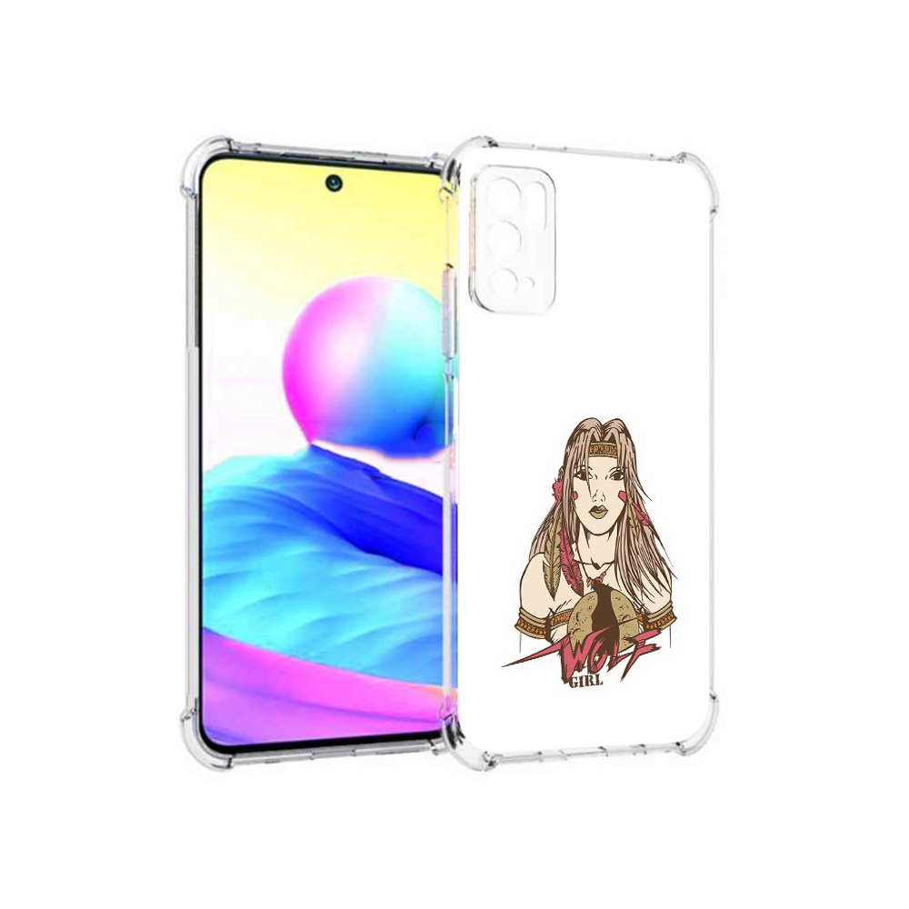 

Чехол MyPads Tocco для Xiaomi Poco M3 Pro девушка волк, Прозрачный, Tocco