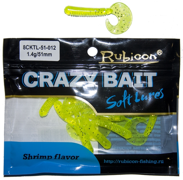 

Силиконовая приманка RUBICON Crazy Bait CKTL 1.4g, 51mm, цвет 012 (10 шт), Желтый, Crazy Bait CKTL