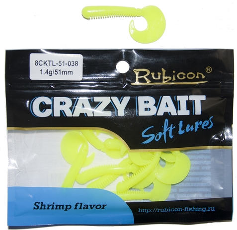 

Силиконовая приманка RUBICON Crazy Bait CKTL 1.4g, 51mm, цвет 038 (10 шт), Желтый, Crazy Bait CKTL