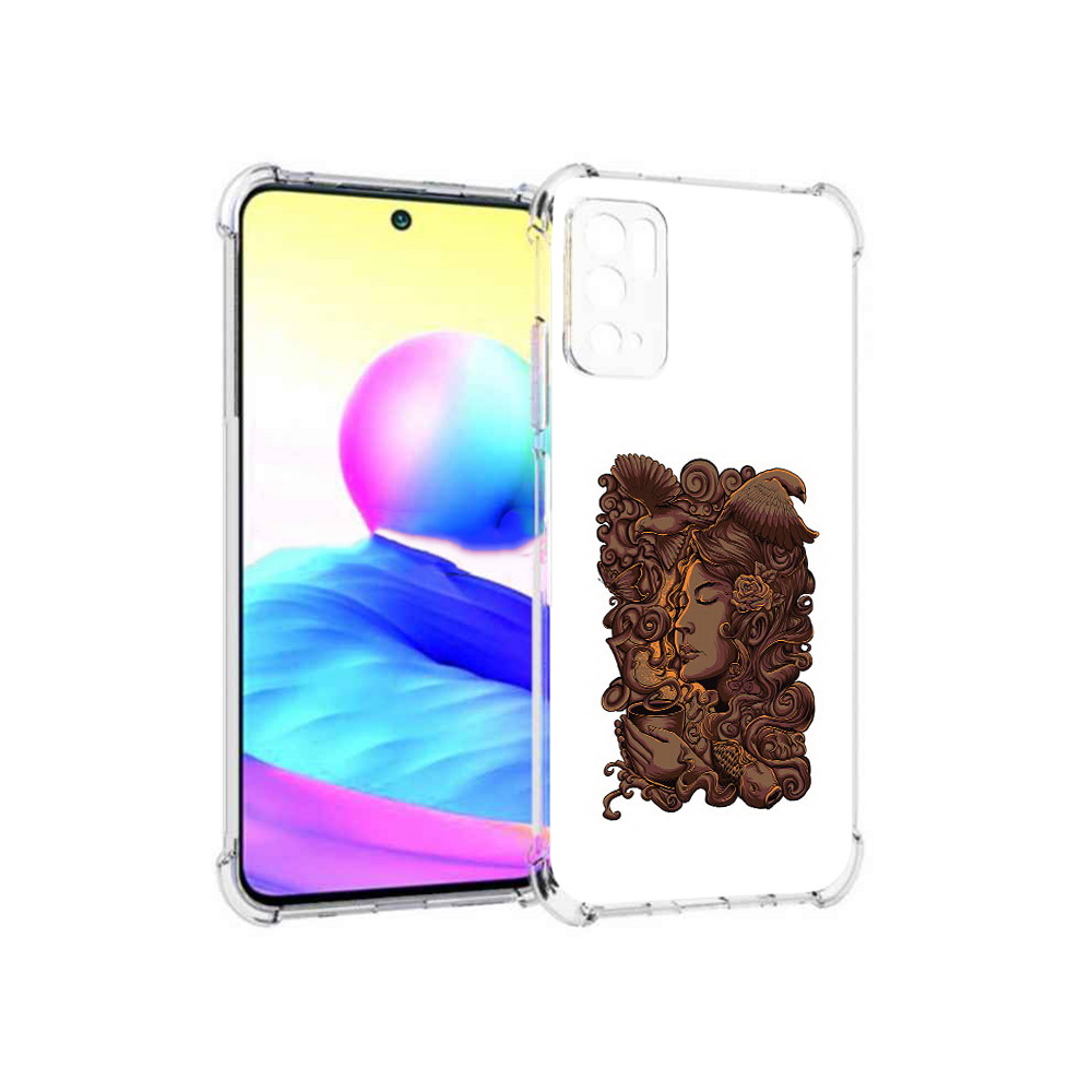 

Чехол MyPads Tocco для Xiaomi Poco M3 Pro девушка с длинными волосами абстракция, Прозрачный, Tocco
