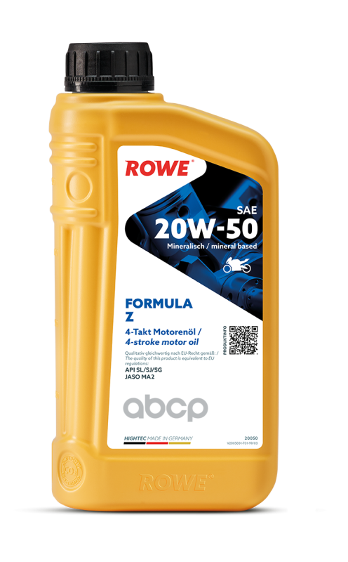 Моторное масло ROWE полусинтетическое 20W50 HIGHTEC FORMULA Z 4Т 1л