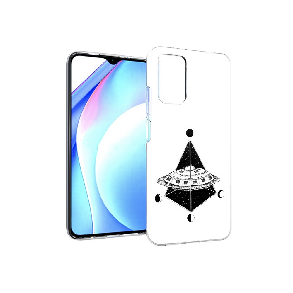 

Чехол MyPads Tocco для Xiaomi Redmi 9T черно белая летающая тарелка (PT226951.281.679), Прозрачный, Tocco