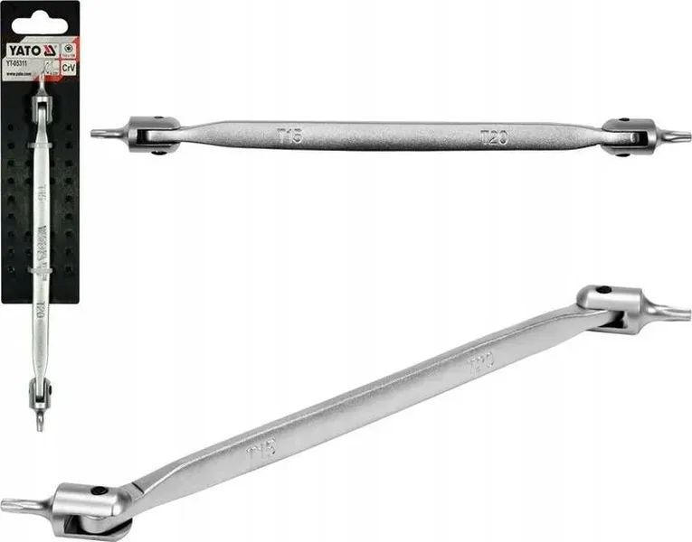 

Ключ Торцевой Шарнирный Двухсторонний Torx T15xt20 YATO арт. YT-05311