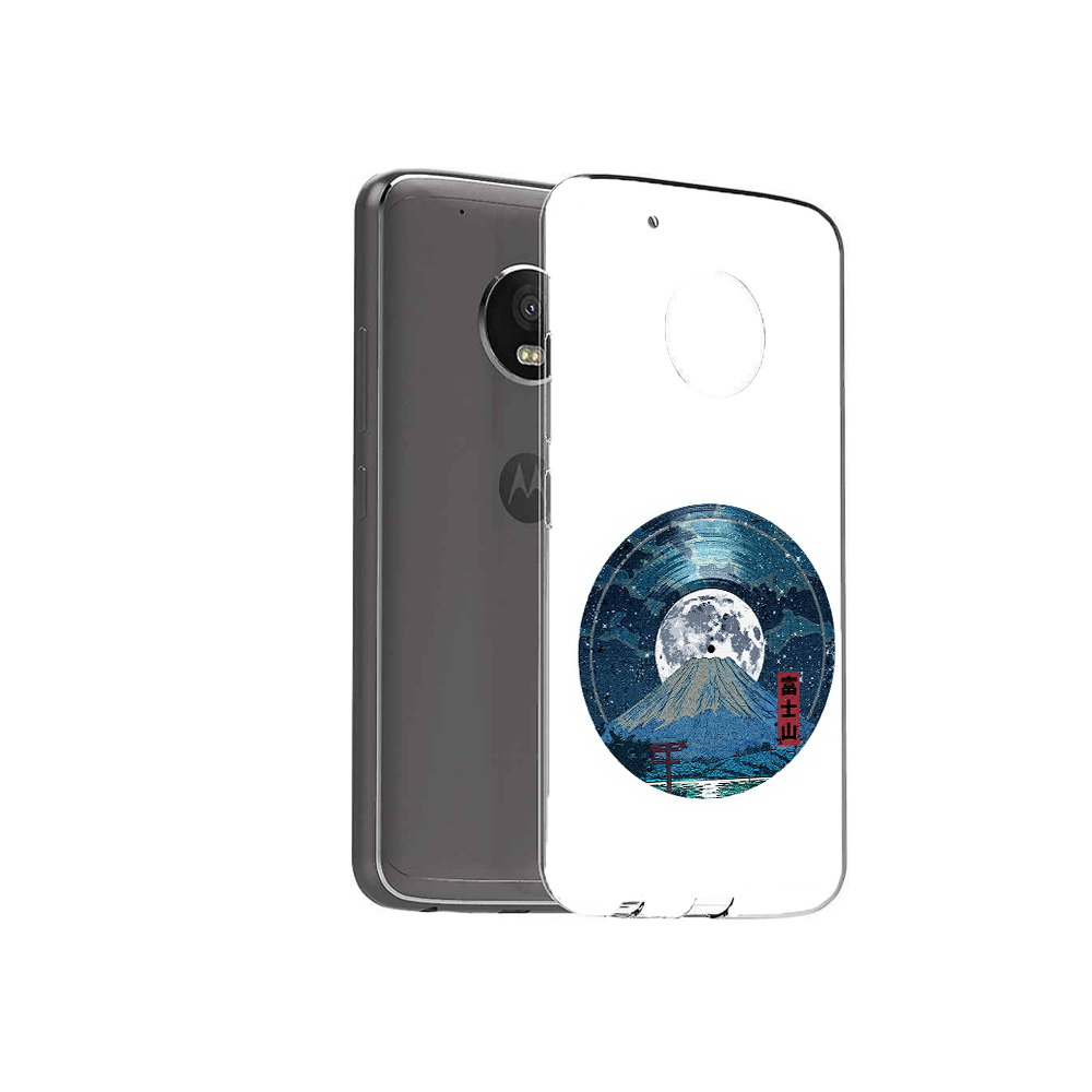 

Чехол MyPads Tocco для Motorola Moto G5 Plus нарисованная виниловая гора с луной, Прозрачный, Tocco