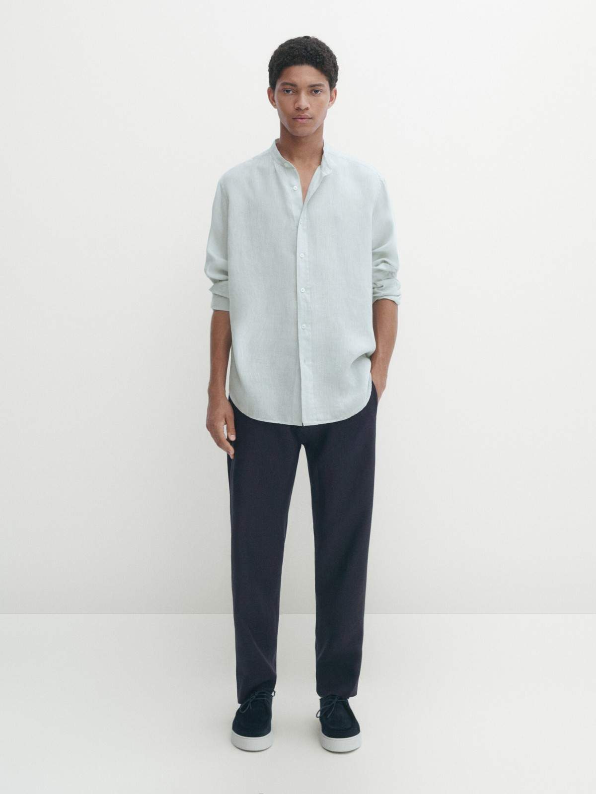

Рубашка мужская Massimo Dutti 0123/482-I2024 голубая L, Голубой, 0123/482-I2024