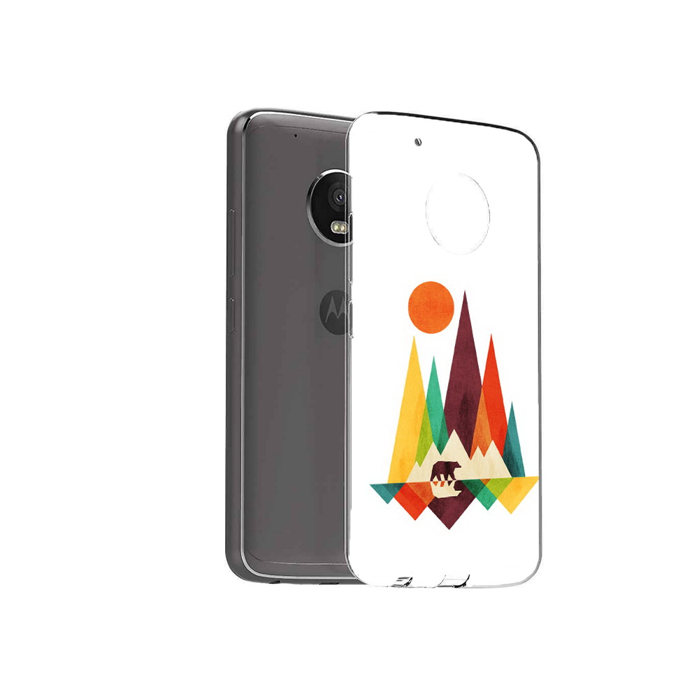 

Чехол MyPads Tocco для Motorola Moto G5 Plus нарисованные горы с медведем, Прозрачный, Tocco