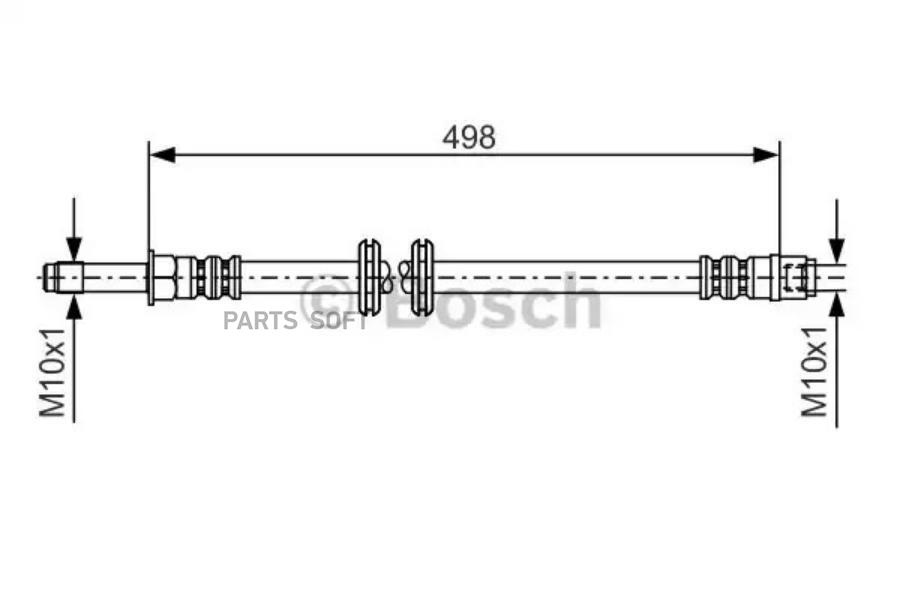 

Шланг тормозной передний L=R MB Viano/Vito II (W639) 97-03 /L=498mm BOSCH 1987481006