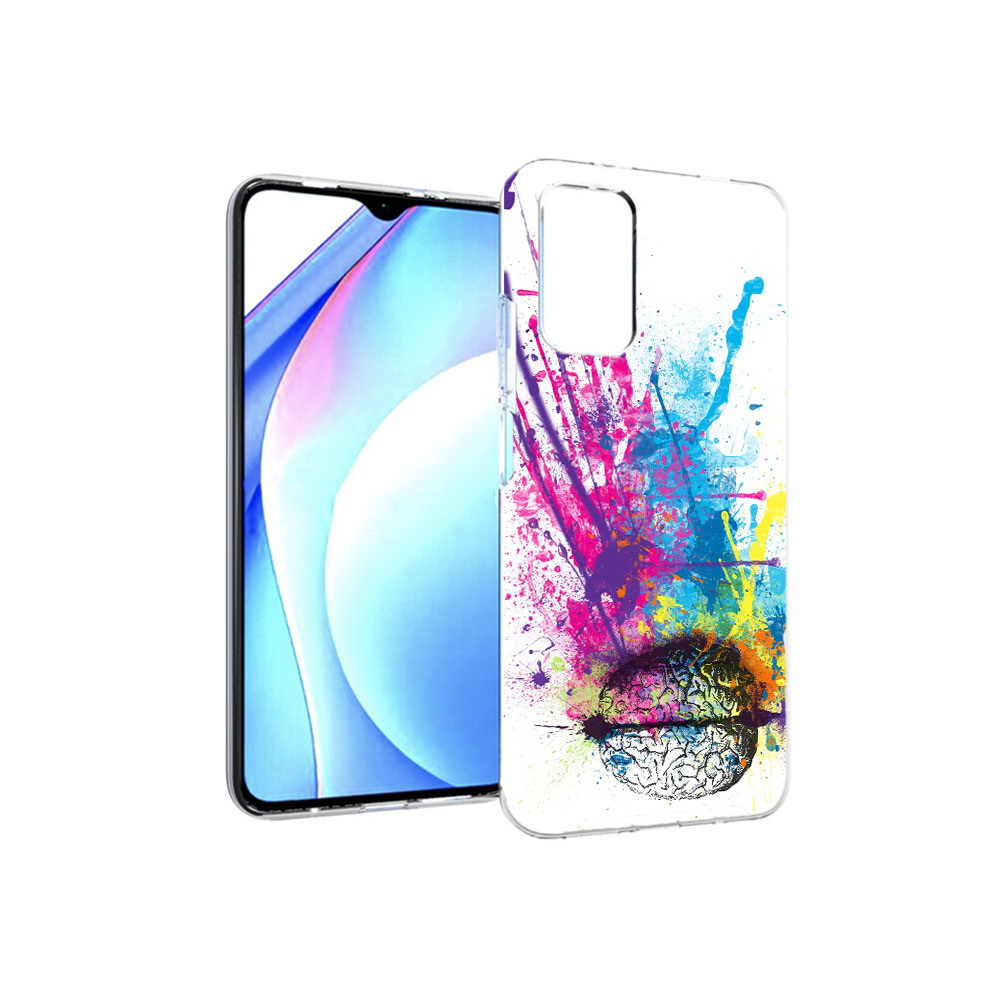 

Чехол MyPads Tocco для Xiaomi Redmi 9T яркий красочный мозг (PT226951.281.710), Прозрачный, Tocco