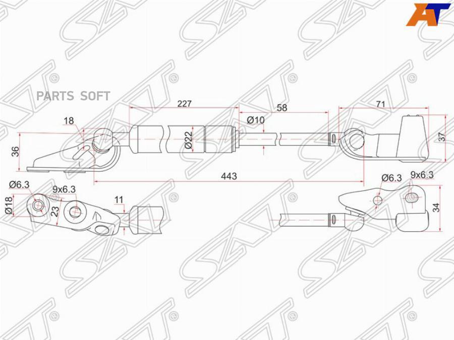

SAT ST-68960-44070 Амортизатор крышки багажника TOYOTA IPSUM ##M2# 01-09 LH 1шт
