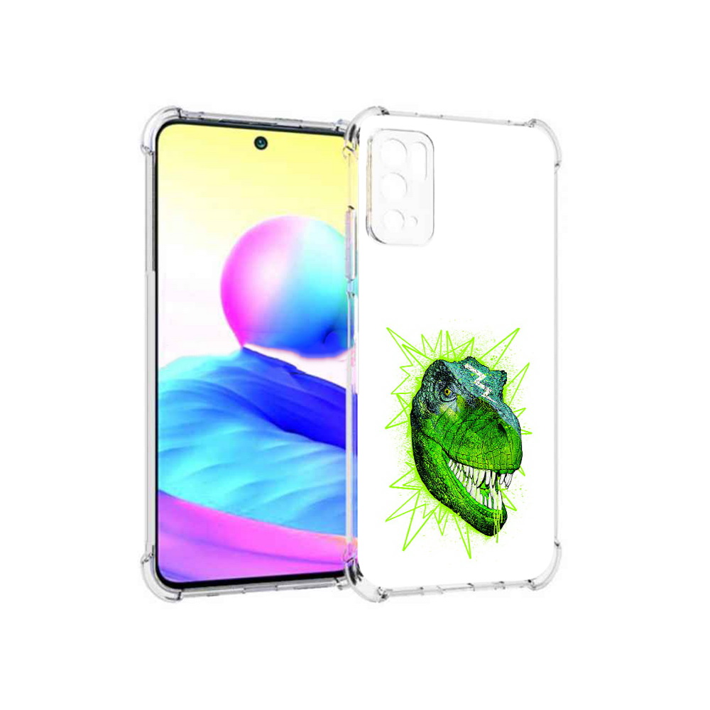 

Чехол MyPads Tocco для Xiaomi Poco M3 Pro зеленый динозавр, Прозрачный, Tocco
