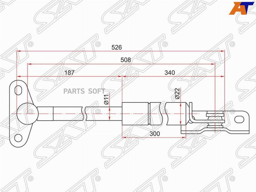 

SAT ST-68960-49015 Амортизатор крышки багажника TOYOTA HARRIER RX300 97-03 LH 1шт