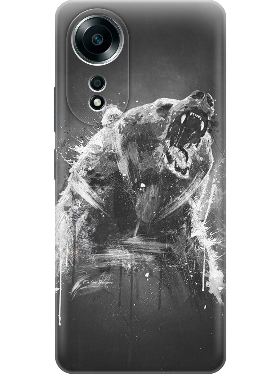 

Силиконовый чехол на Oppo A58 4G с принтом "Разъяренный медведь", Прозрачный;коричневый;серый;черный, 782630013