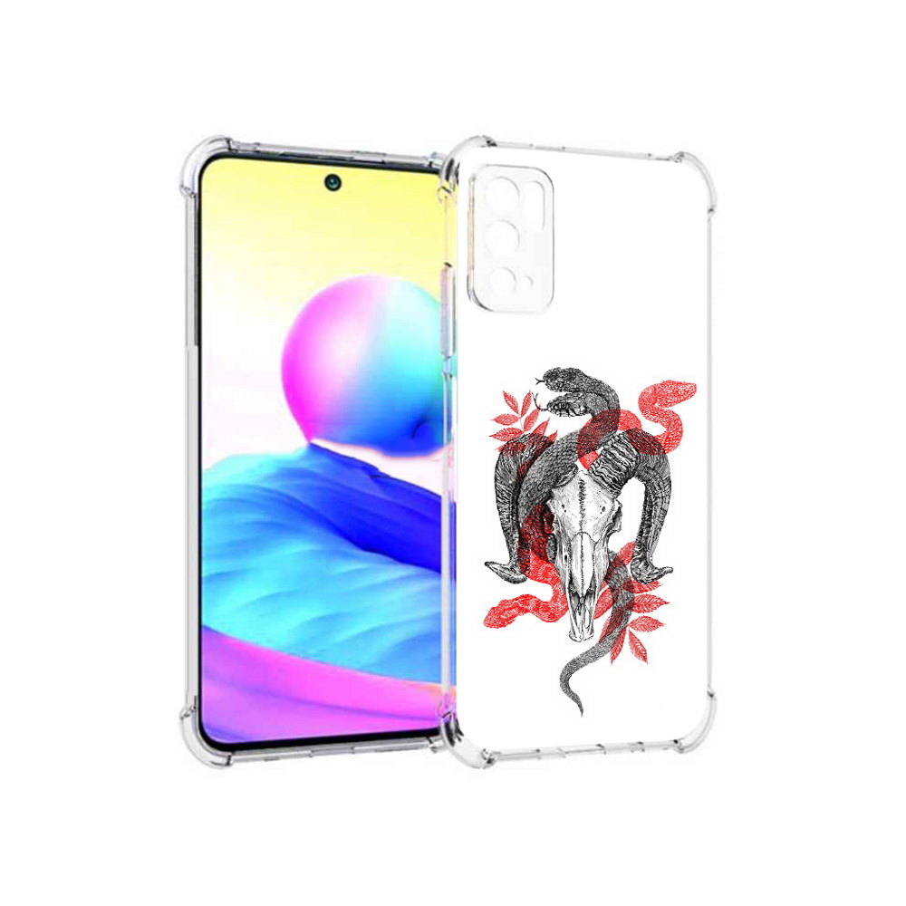 

Чехол MyPads Tocco для Xiaomi Poco M3 Pro змея в черепе рисунок, Прозрачный, Tocco
