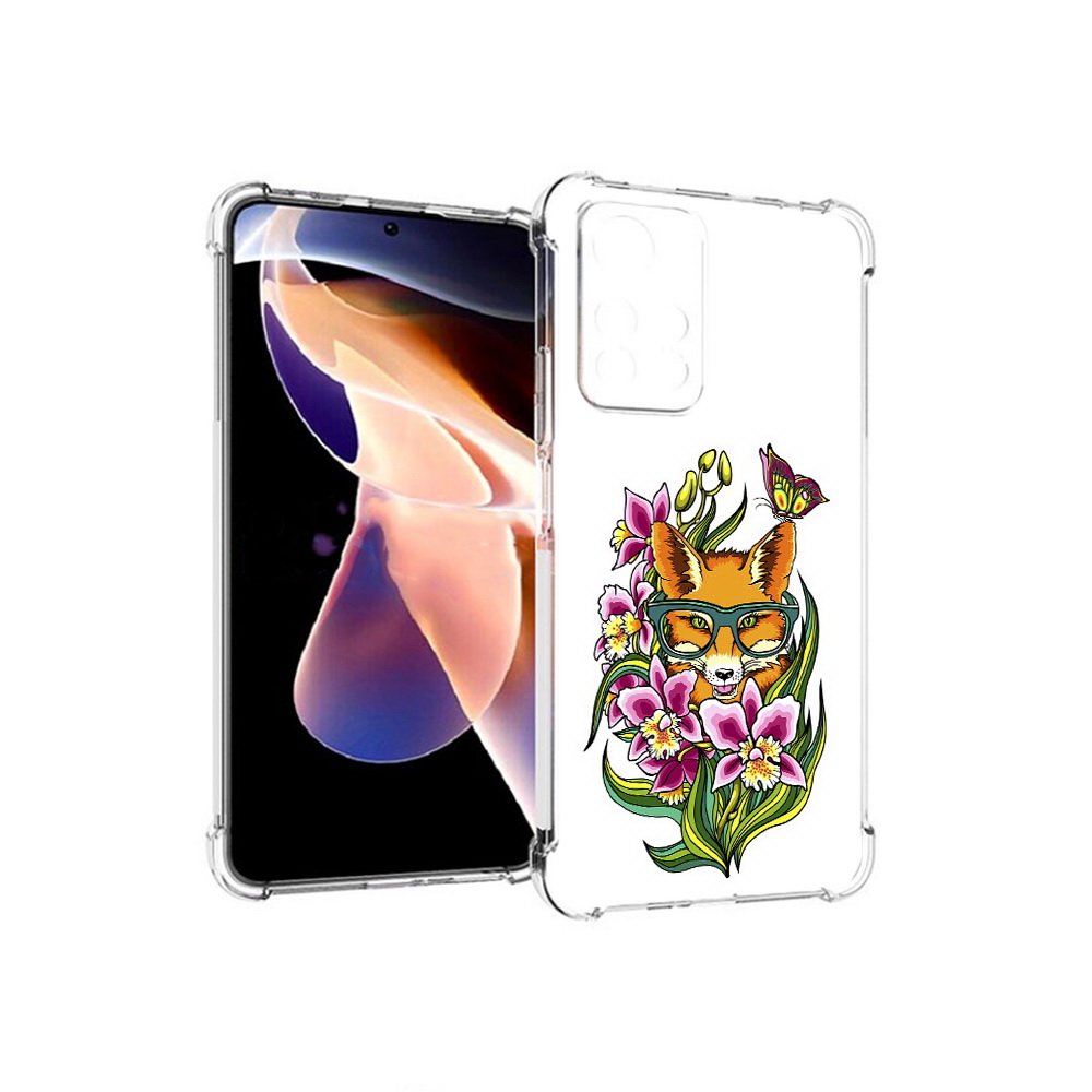 

Чехол MyPads Tocco для Xiaomi Redmi Note 11 Pro Лиса в цветах (PT224811.282.108), Прозрачный, Tocco