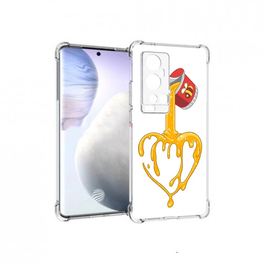 

Чехол MyPads Tocco для Vivo X60 Pro Plus медовое сердце, Прозрачный, Tocco