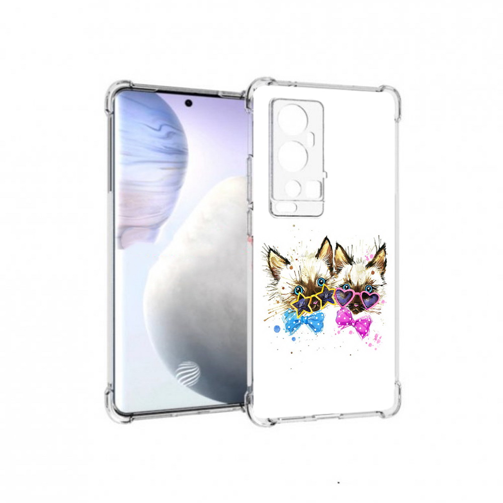 

Чехол MyPads Tocco для Vivo X60 Pro Plus милые котята, Прозрачный, Tocco